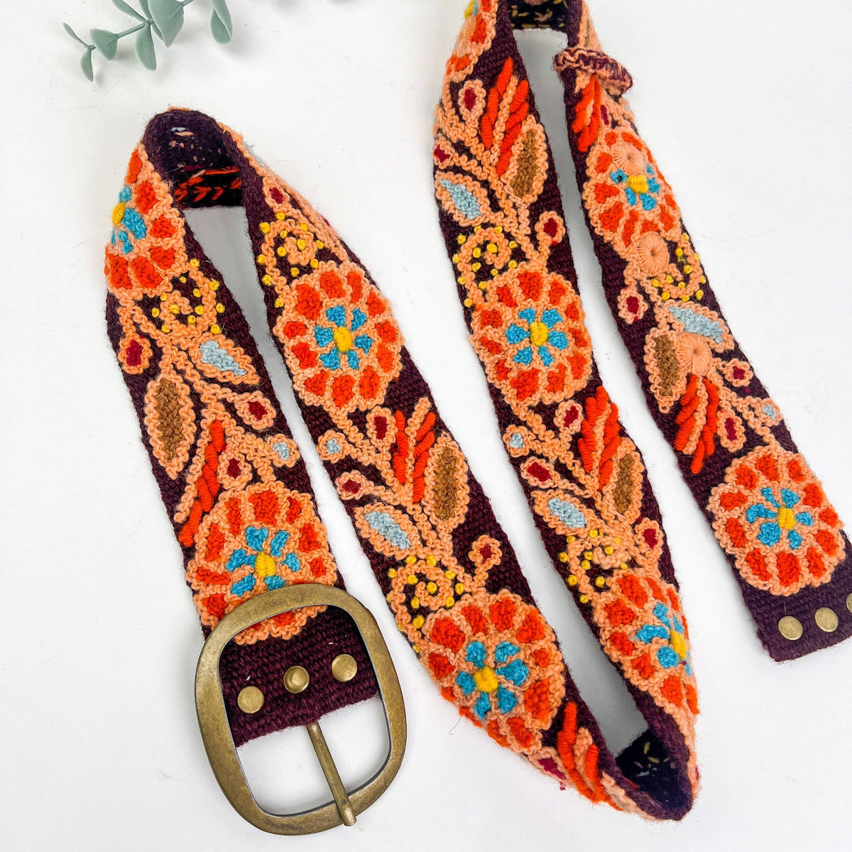 Dahlia Wide Embroidered Belt