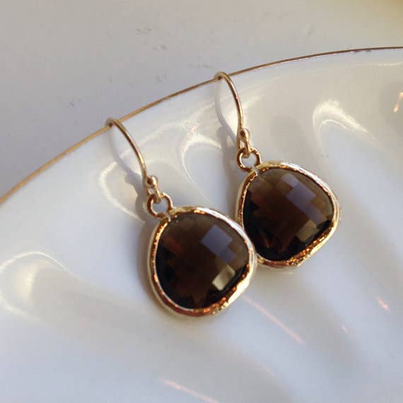 Smoky Brown Earrings, Fall Earrings, Fall Jewelry