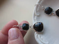 Black Onyx Earrings Silver Two Tier