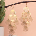 Outline Gold Shell Cascade Earrings