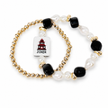 Ellison+Young Mahjong Tile Beaded Bracelet, 2-Piece Set: Midnight Joker