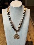 Leopard scarf necklace