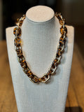 Tortoise and Gold Link Necklace