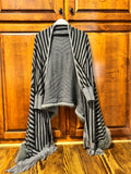Gray and Black Striped Shawl