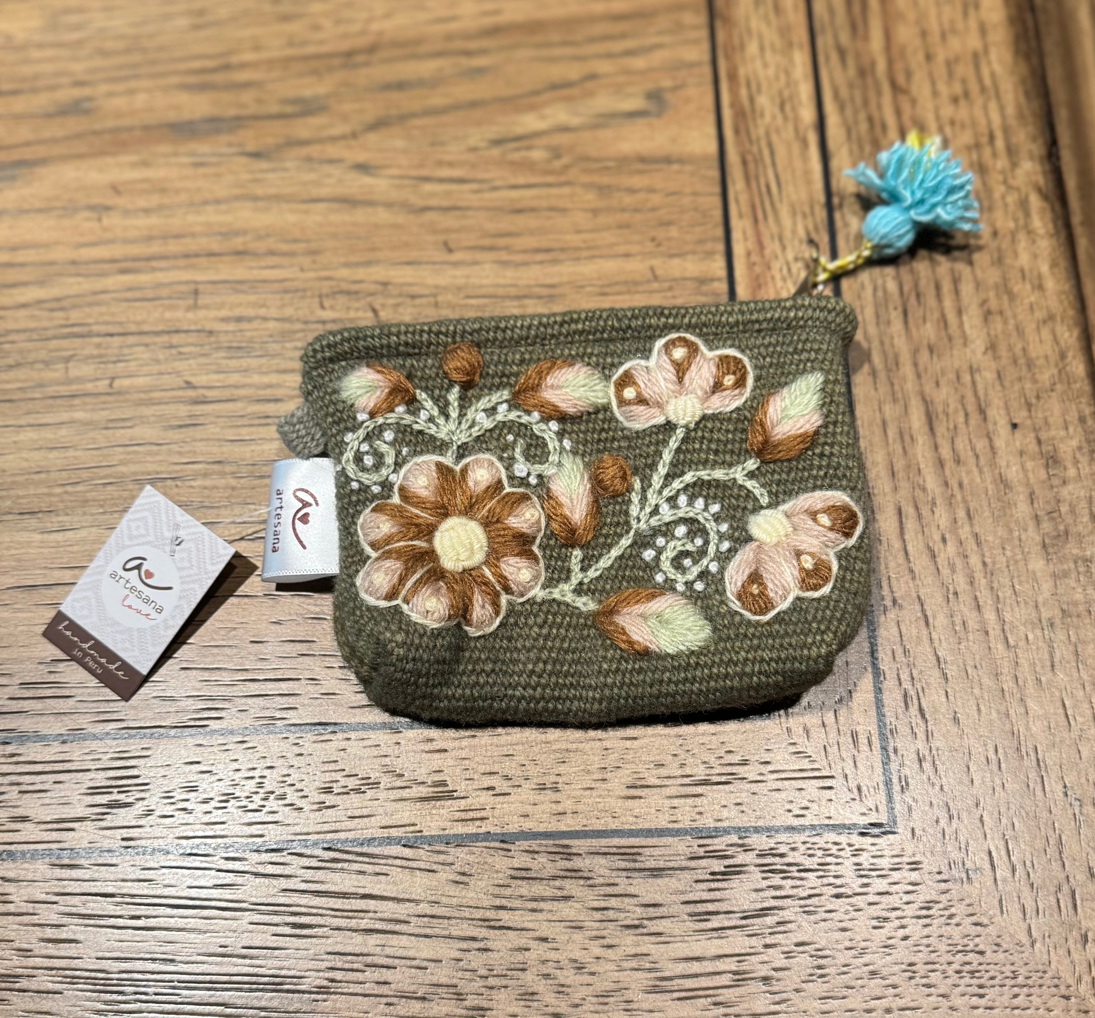 Artesana Love Hand Embroidered Coin Pouch