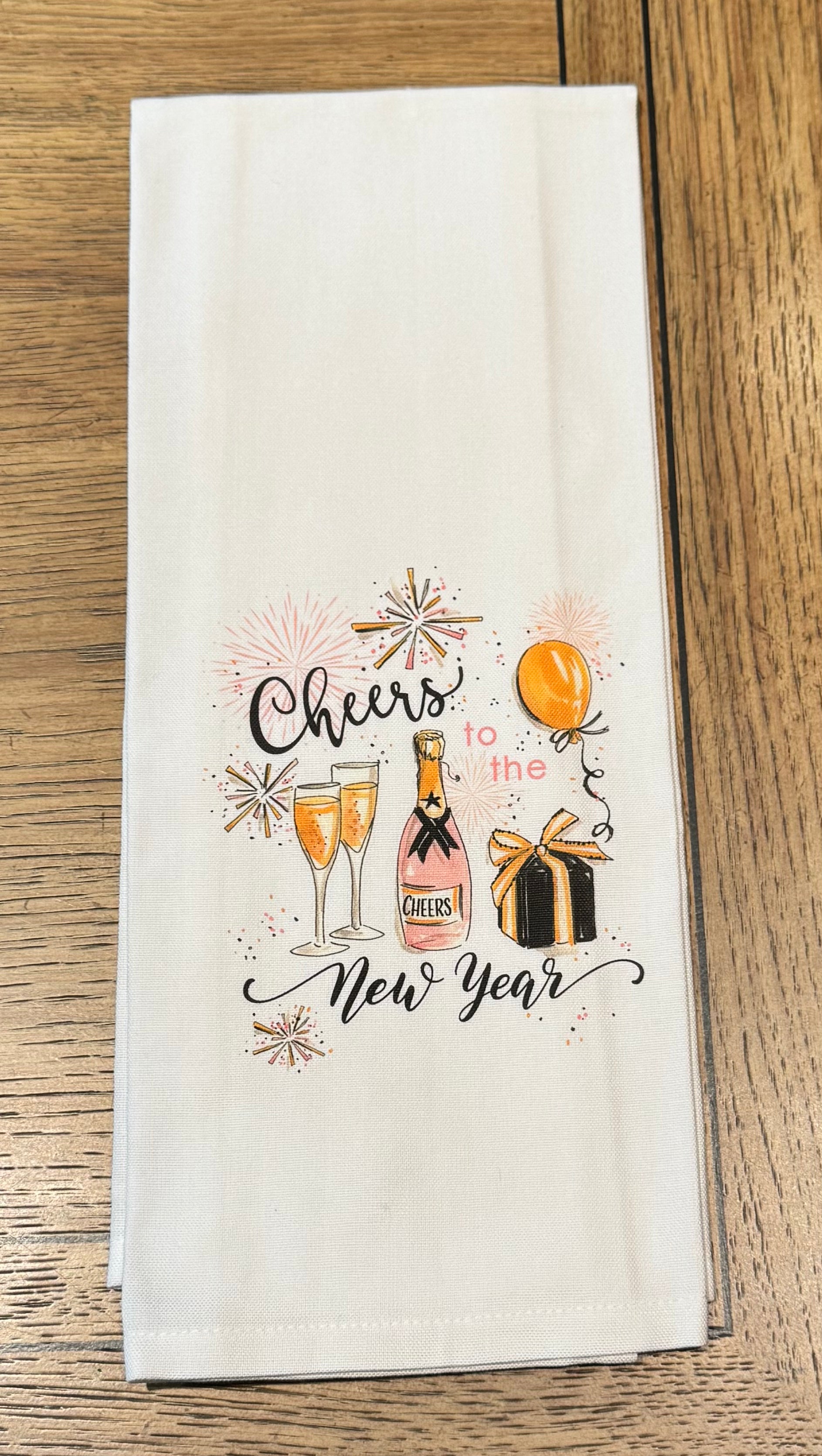 "Cheers to the New Year" Firework Kitchen Towel