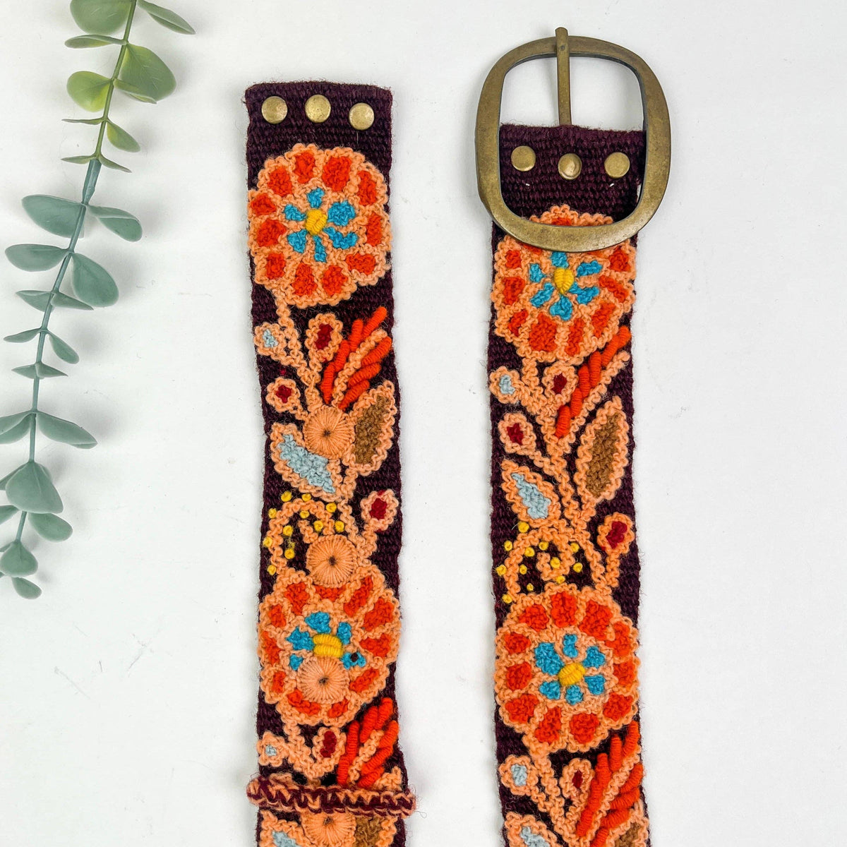 Dahlia Wide Embroidered Belt