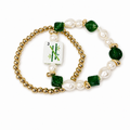 Ellison+Young Mahjong Tile Beaded Bracelet, 2-Piece Set: Jade Bamboo